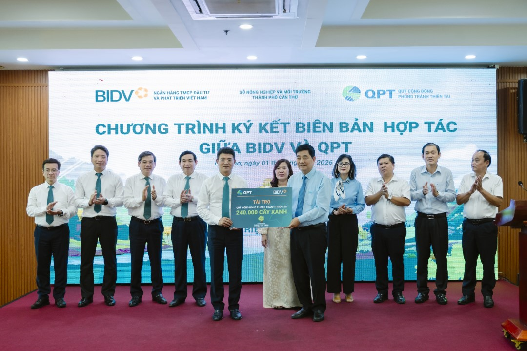 BIDV và QPT hợp tác trồng 240.000 cây xanh tại Đồng bằng sông Cửu Long